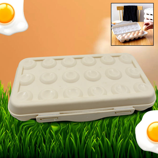 18 Grid Egg Holder Storage, Shock-Proof Egg Container with Buckle, Egg Carrier, Egg Tray, Egg Shelter, Effective Full Seal, Egg House use for Fridge, Camping, Kitchen the24kgal