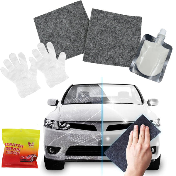 Nano Magic Car Scratch Remover Cloth, Multipurpose Scratch Repair Cloth, Cloth for Car Paint Scratch Repair, Easy to Repair Slight Scratches on the Surface Polishing Repeatable Use for All Kinds of Car (45 ML Repair Solution, 2 Gloves, 2 nano Cloth) the24kgal