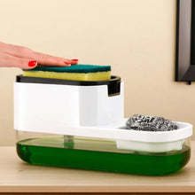 2 in 1 Plastic Dish Soap Liquid Dispenser Sponge Holder ,Sabudani  (1 Set) the24kgal