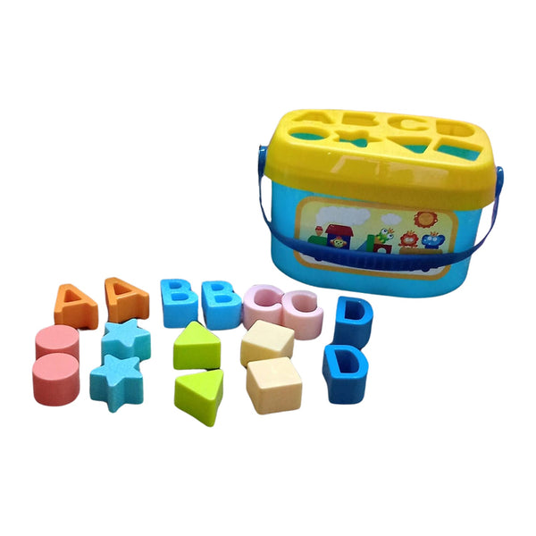 Baby First Block Set for Kids Non-Toxic Abcd Geometric Shape Sorting & Stacking Toy (1 Set) the24kgal