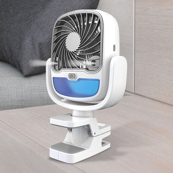Air Portable Fan, Grip Go 3 Speed Small Fan, Great Stroller Fan, Travel or Desk Fan, Cordless Personal Evaporative Air Cooler, Universal Clamp for Indoor & Outdoor Use, 360 Degree Head Swivel, LED Color Changing Light the24kgal
