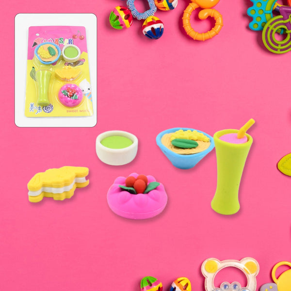 3D Mix Design Fancy & Stylish Colorful Erasers – Cute Novelty Eraser Set for Kids & School Prize (1 Set) the24kgal