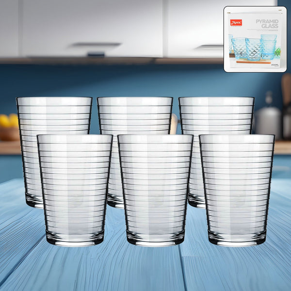 Apex Pyramid Ringo Plastic Glass – 300ml Approx | Durable, Crystal-Clear Tumbler the24kgal