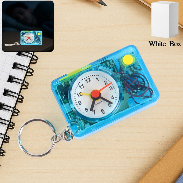 Mini Alarm Clock Keychain – 1PC Portable Quartz Analog Clock Key Ring the24kgal