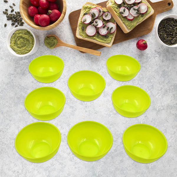 Multipurpose Small Round Plastic Bowl / Katori, Microwave Safe Reusable Lightweight Bowl, Dishwasher Safe Chutney Bowl (8 Pcs Set) the24kgal