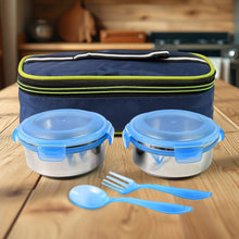 Bite Lunch Box, with Insulated Fabric Lunch Bag & Plastic Spoon, Fork the24kgal