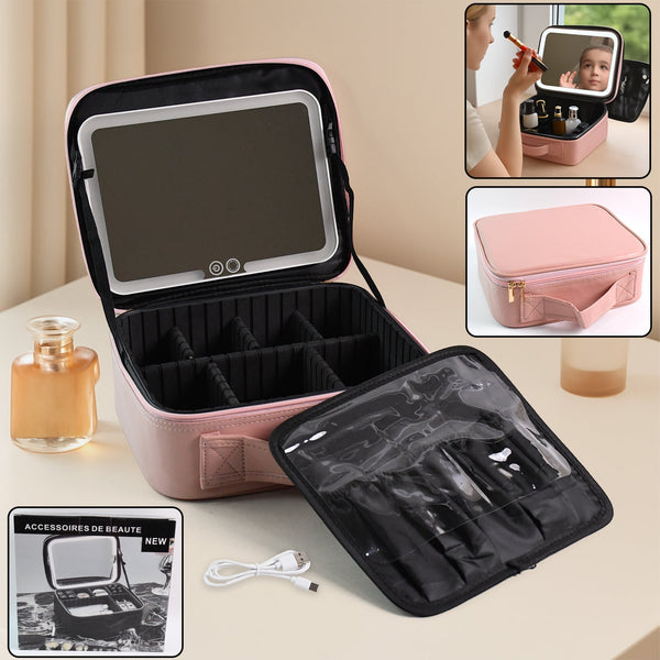 Premium LED Light Makeup Organizer Box the24kgal