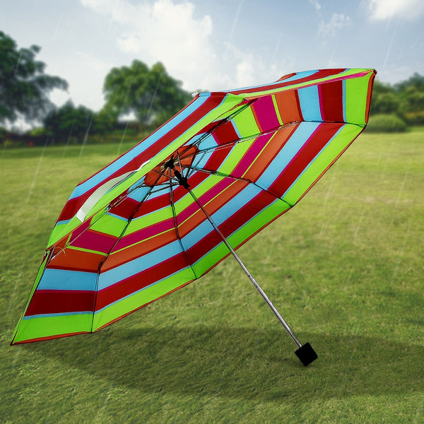 3-Fold Sun & Rain Protective Solid Foldable Umbrella, (1 Pc / Mix Design) the24kgal