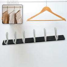 Wall Door Hook Rail | 6 Hook Hanger for Clothes & Hats | With Eco-Friendly Adhesive the24kgal