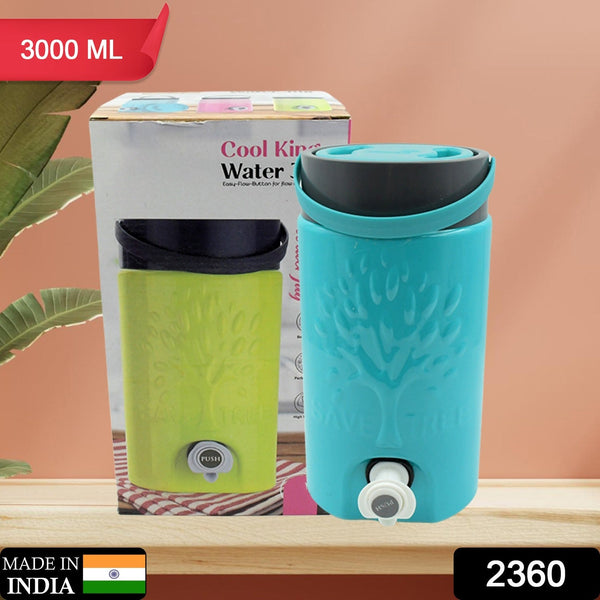 Insulated Water Jug with Tap (3000ml): Leakproof, Travel Cooler the24kgal