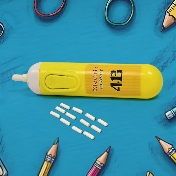Electric Eraser Kit Automatic Pencil Eraser Battery Operated with 12 Eraser Refills the24kgal
