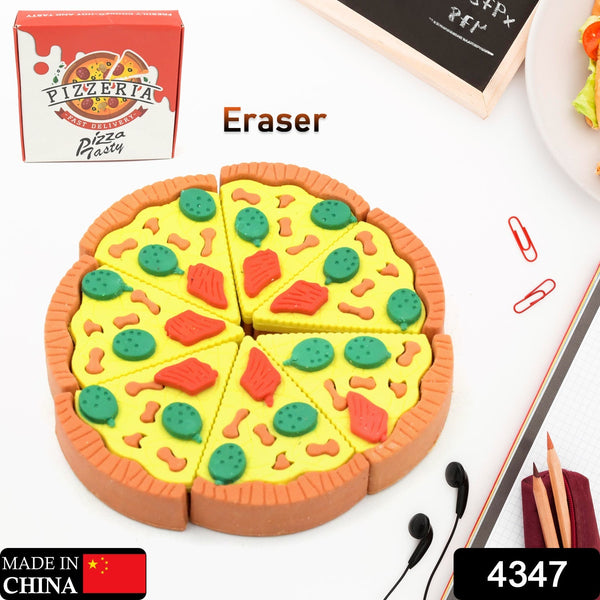 3D Pizza Slices Eraser Set – Fancy & Colorful Stationery for Kids & Gifts (7 slice) the24kgal