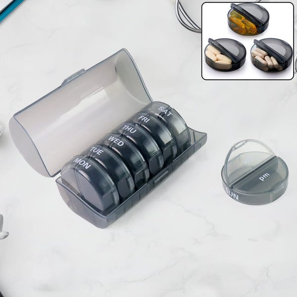 Weekly Pill Organizer 2 Times a Day Travel 7 Day Pill Box Twice a Day Daily Medicine Pill Case with Large Compartments the24kgal