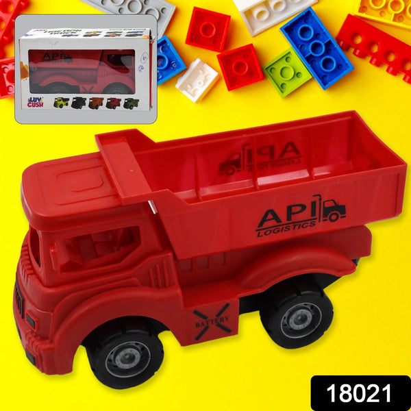 Friction Powered Dumper Toy Truck For Kids | With Opening Container Feature | Strong & Durable Plastic Material | Indoor & Outdoor Play Birthday Gift for Baby Boys & Girls (1 Pc) the24kgal