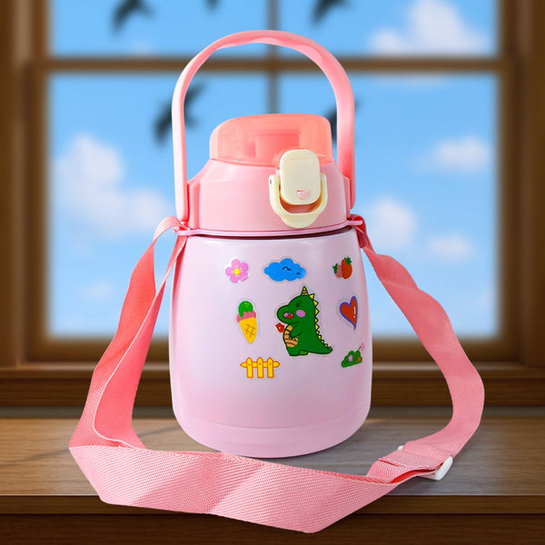 Stainless Steel Vacuum Insulated Water Bottle with Handle & Sticker (700 ML) the24kgal