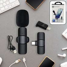 Intelligent Noise Cancelling Live Streaming Clip on Microphone for Type-C & for iPhone with Charging Mini Wireless Lapel Collar Microphone the24kgal