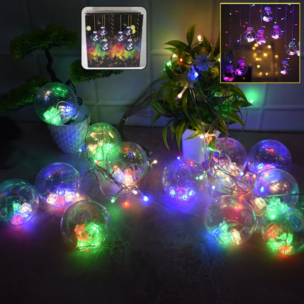12  Wish Balls Window Curtain String Lights with 8 Flashing Modes Decoration for Home Decoration, Diwali & Wedding LED Christmas Light Indoor and Outdoor Light ,Festival Decoration (Plastic, Multi Color) the24kgal