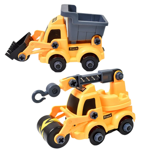 Engineering Vehicles Nut Assembly Toy – DIY Vehicle Model Set for Kids, Simulation Car Construction Toy (2 Pc Set) the24kgal