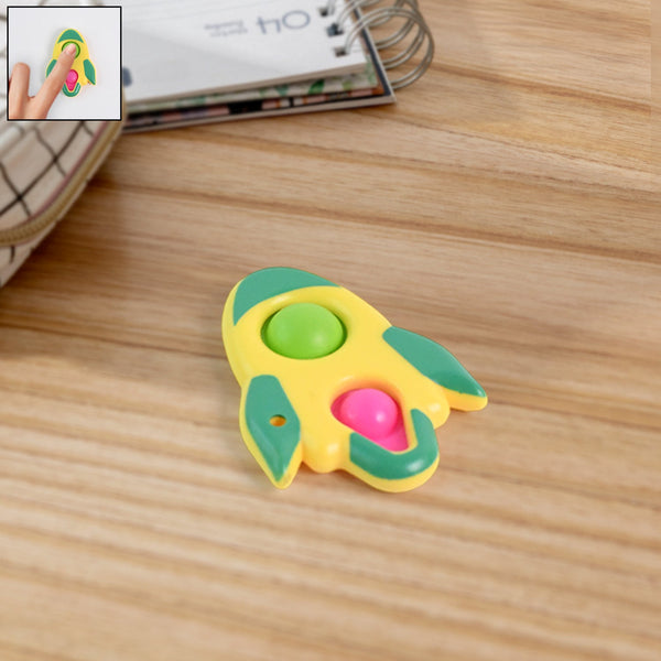 Rocket Shaped Dimple Keychain Toy (1 Pc) the24kgal