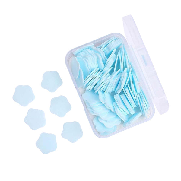 Mini Portable Travel Soap Paper Sheets Flower Shape (100 Pcs Set Approx / Mix Color) the24kgal