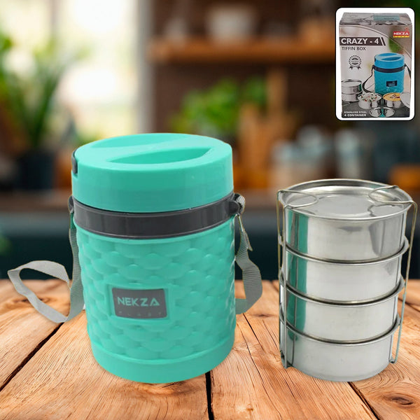 Double Wall Insulated Tiffin with Handle (1 Pc): Stackable, Hot Food Container the24kgal