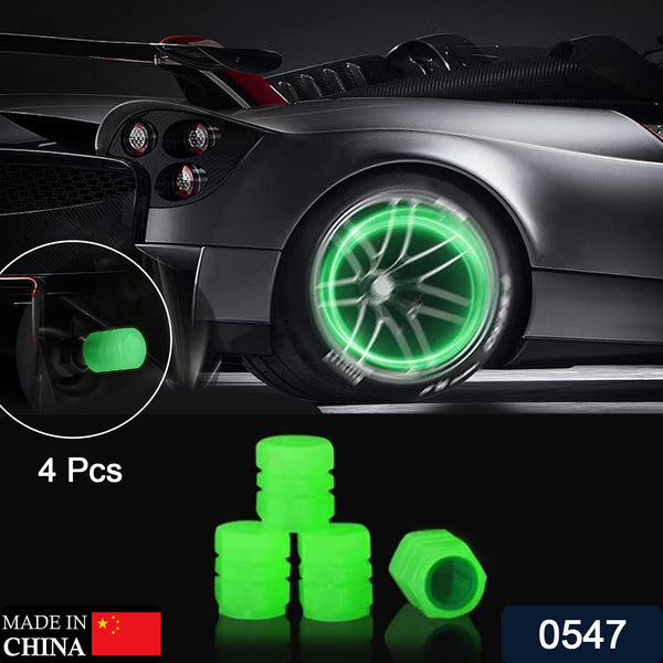 Tyre Valve Caps Luminous Glow Car Tire Air Stem Valve Cap Covers vaal cap ( 4 Pcs Mix Colour) the24kgal