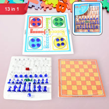 13 in 1 Family Board Game Chess, Snakes & Ladders, Ludo, Tic-Tac-Toe, Checkers, Travel Bingo, Football, Space Venture, Steeplechase Set for Kids the24kgal
