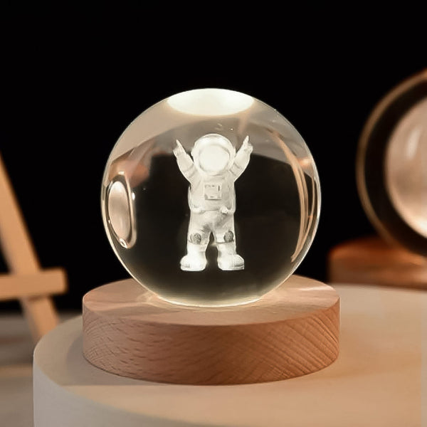 Moon 3D Crystal Ball Lamps with Base For Bedroom 3D Lamps (1 Pc) the24kgal