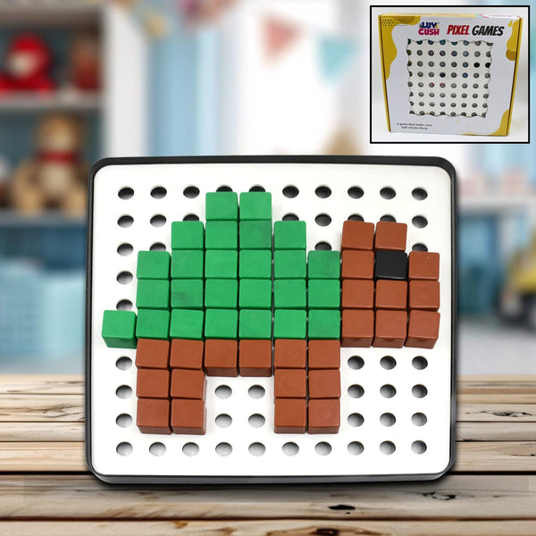 Pixel Cubes Toy for Children Early Education, Pixel Game Educational Board Games Board, Birthday Gift for Kids, Learning Math Toy, Brain Games, Math Puzzle (Approx 180 Cubes With Pixel Board & Book) the24kgal