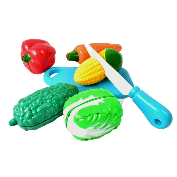 Realistic slice-able fruits and vegetables cut in 2 part play toy set the24kgal