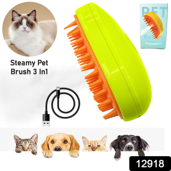 3-in-1 Cat Steamy Brush – Self-Cleaning Pet Grooming & Hair Removal Comb the24kgal