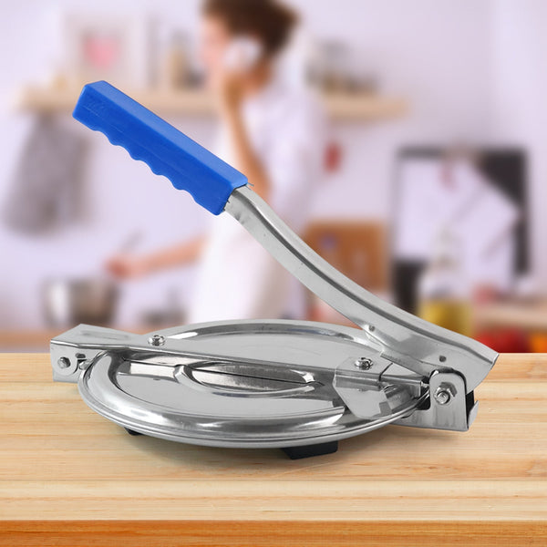 PURI PRESS MAKER - STAINLESS STEEL PURI MAKER PRESS MACHINE - ROTI CHAPATI PRESSER FOR HOME -KHAKHRA- PURI MAKER PRESS MACHINE WITH HANDLE, MANUAL PURI MAKER (MEDIUM) the24kgal