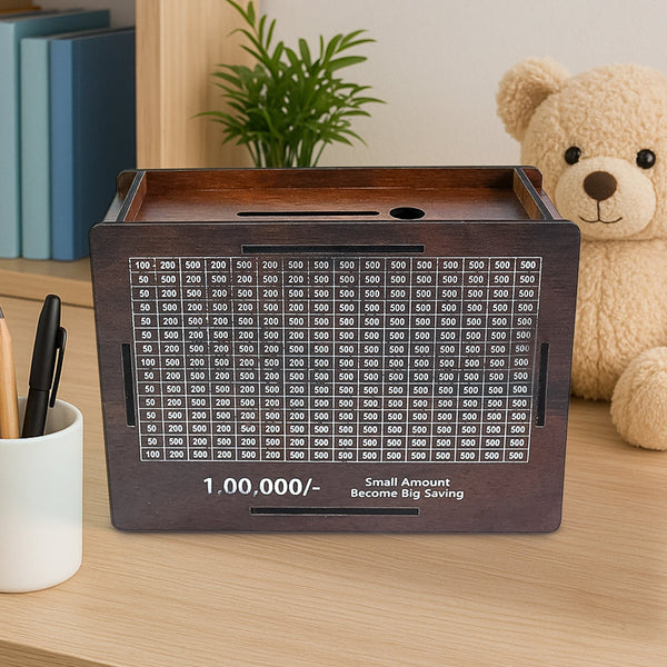 Wooden Money / Piggy Bank, Money Box (1 Pc / Pen Not Included) the24kgal