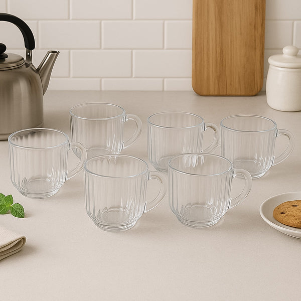 Unbreakable Transparent Plastic Tea Cups (Set of 6 Pc) the24kgal