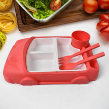 Kid's Car Shaped Plates Cup / Lunch Box Dinnerware Set (4 Pcs Set / 1000 ML Lunch Box) the24kgal