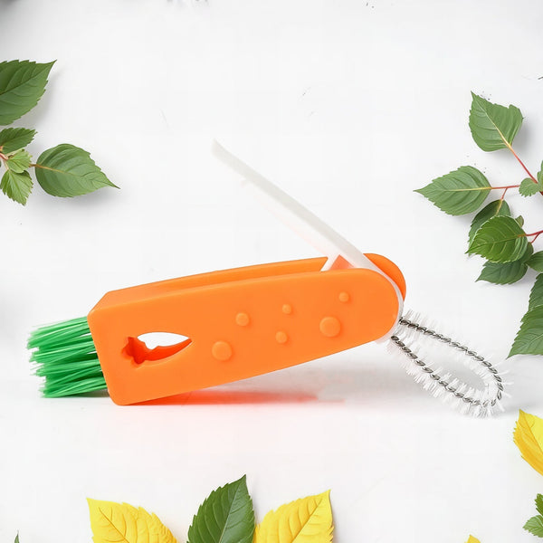 3-in-1 Multifunctional Cleaning Brush Set – Mini Bottle, Cup & Lid Cleaner (1 Pc) the24kgal
