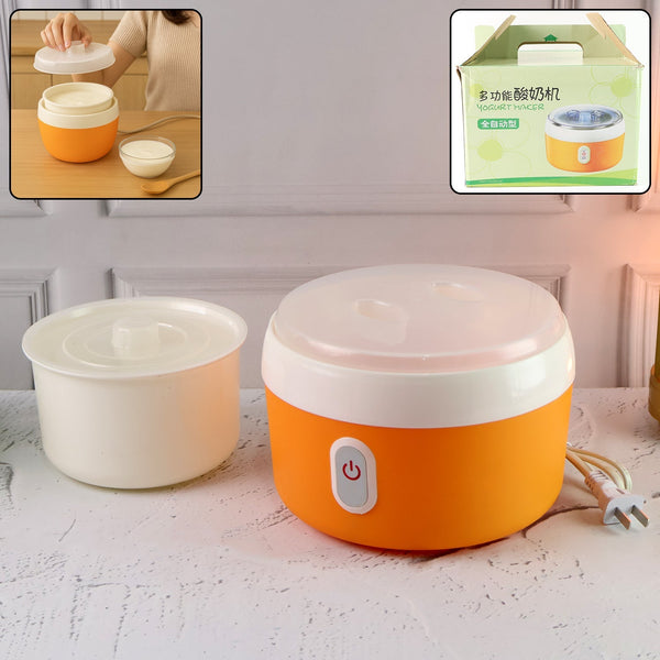 Orange ELECTRONIC YOGURT MAKER, AUTOMATIC YOGURT MAKER MACHINE 1L YOGHURT PLASTIC CONTAINER FOR HOME USE the24kgal