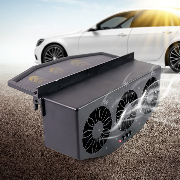 Triple Fan Solar Powered Car Exhaust Ventilation System with USB Charging the24kgal