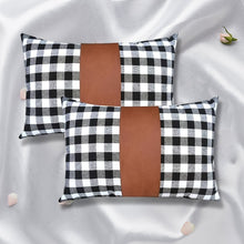 Pillow Covers, Leather & Cotton Cushion Covers (17 × 17 Inch / 1 Pair / 2 Pc) the24kgal