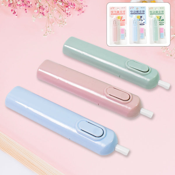 Electric Eraser Kit – Battery Operated with 10 Refills for Drawing & Sketching (Mix Design / Battery Not Included) the24kgal