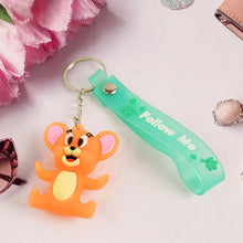 Cute Cartoon Silicone 3D Key Chain with Metal Hook & Strap (Pack of 1 / Mix Design) the24kgal