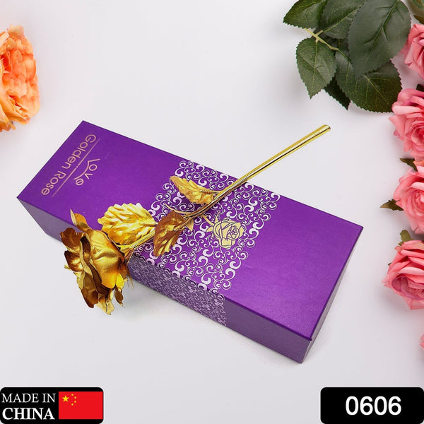 Luxury Decorative Gold Plated Artificial Golden Rose with Premium Box the24kgal
