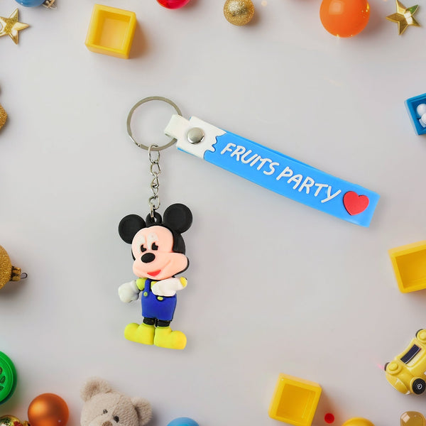 Cute Cartoon Silicone 3D Key Chain with Metal Hook & Strap (Pack of 1) the24kgal
