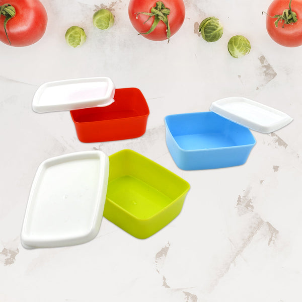 3-Piece Multicolor Airtight Container Set – Rectangular Food & Fridge Storage the24kgal