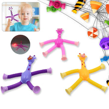 LED Telescopic Suction Cup Giraffe Toy,  Tubes Fidget Toys, Shape Changing Telescopic Sensory Tubes Fidget Tubes Sensory Toys Suction Toy, Funny Gift (3 Pcs Set) the24kgal