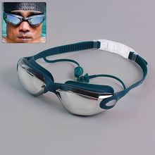 Professional Anti-Fog UV Protection Swimming Goggles with Mirrored Lenses and Earplugs the24kgal