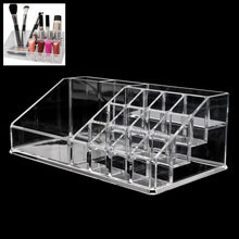 16 Compartment Cosmetic Makeup Jewellery Lipstick Storage Organiser Box, Cosmetic Storage Box Make-up Lipstick Organizer / Lipstick Holder Case  Transparent the24kgal