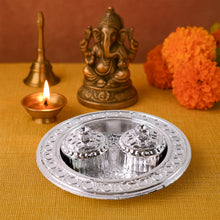 Round Shape Special Puja Thali, Kumkum Thali Holder (1 Pc / Small) the24kgal