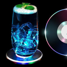 Colorful LED Cocktail Coaster, Round Ultra-Thin LED Drink Coaster (1 Pc) the24kgal