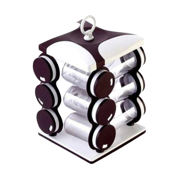 Spice jar Set - Food Grade Plastic 12pcs Spice jar (Brown Box) the24kgal